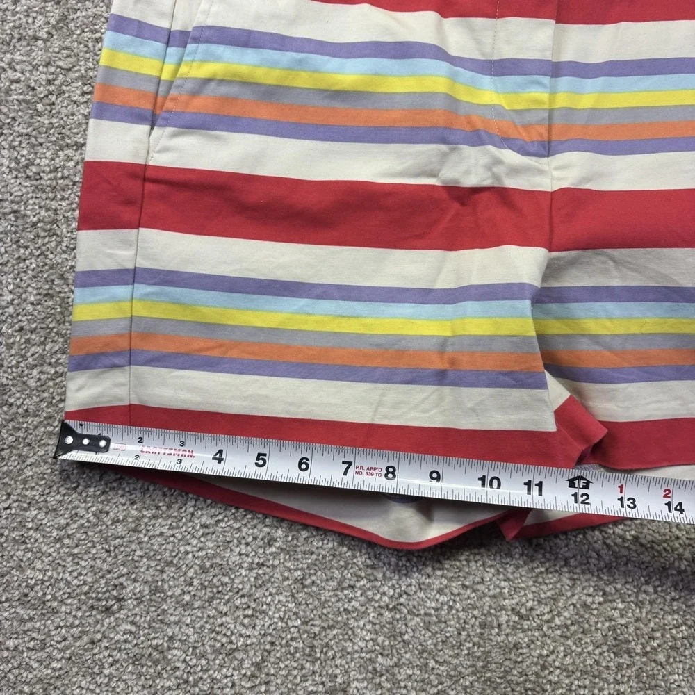 Boden Shorts Womens 10 Multicolor Striped Chino Twill Stretch Summer Casual‎